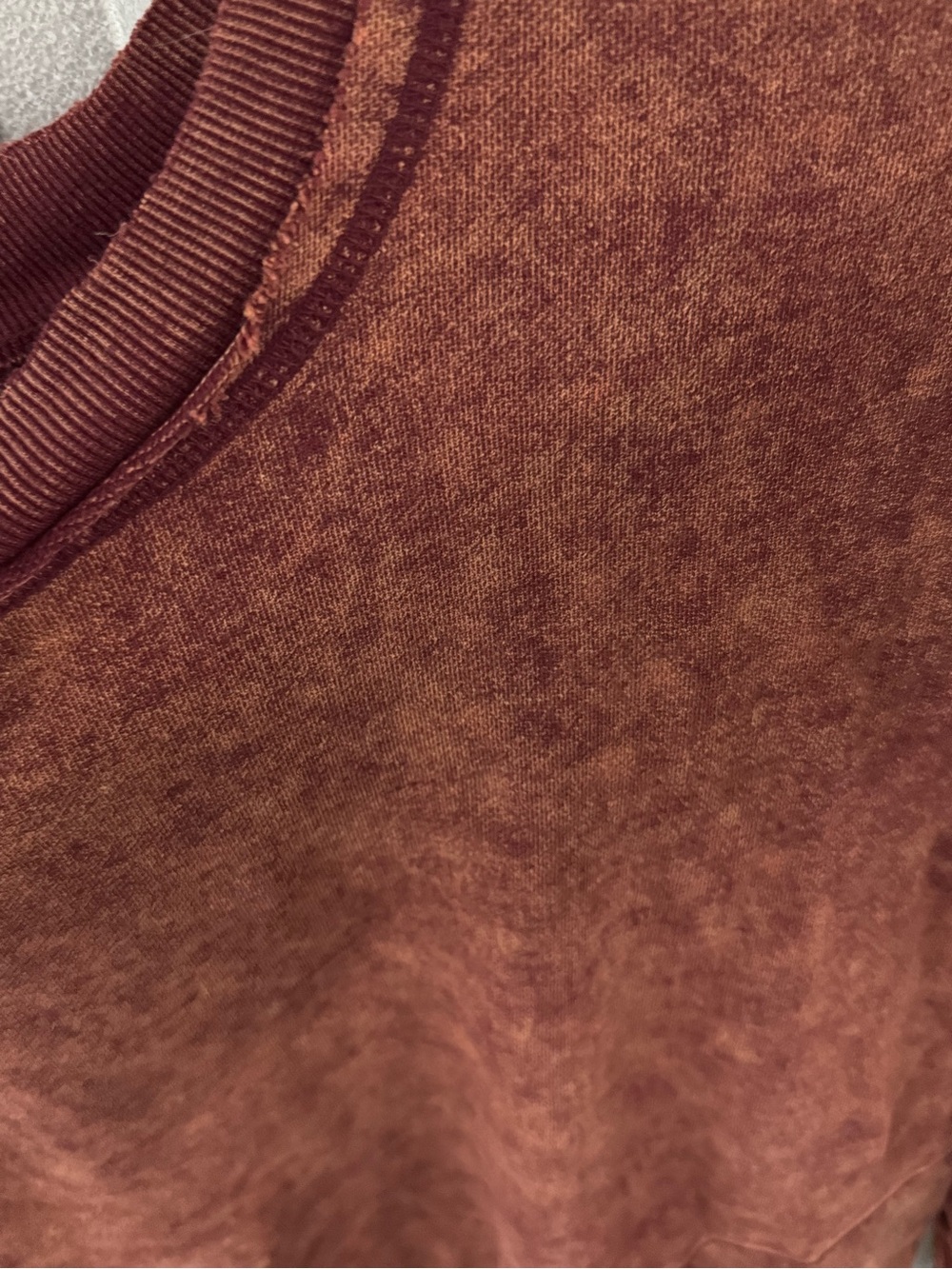 Zenana Outfitters Washed Rust-Red Crewneck Sweatshirt - Picture 3 of 3